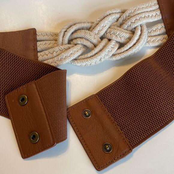 Women's Braided Rope and Elastic Belt Large - Picture 2 of 5